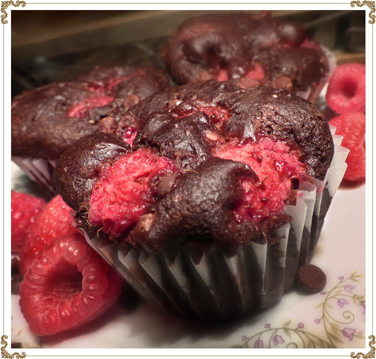 Muffins choco-framboises  sans gluten