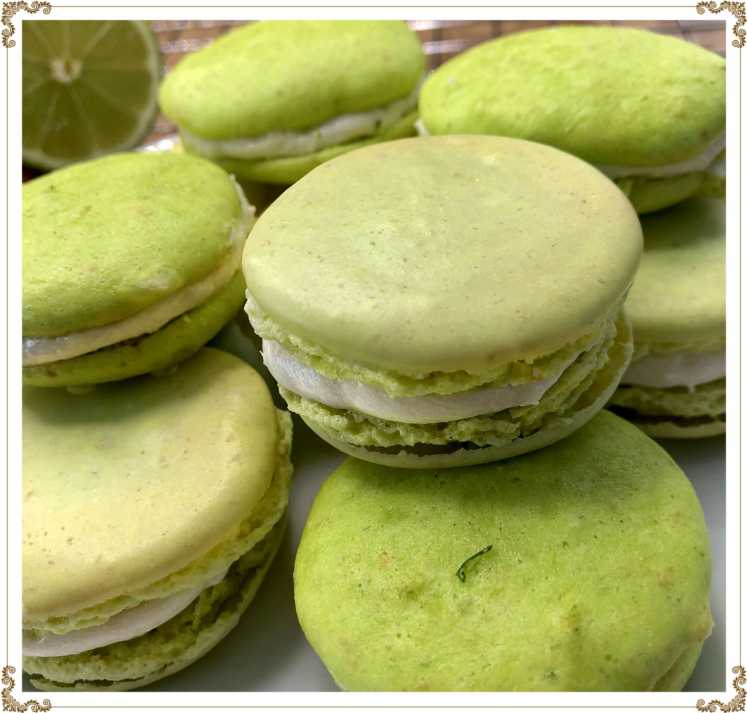 Recipe Lime macarons Gluten-free, Dairy-free, Organic from Cuisine l’Angélique.