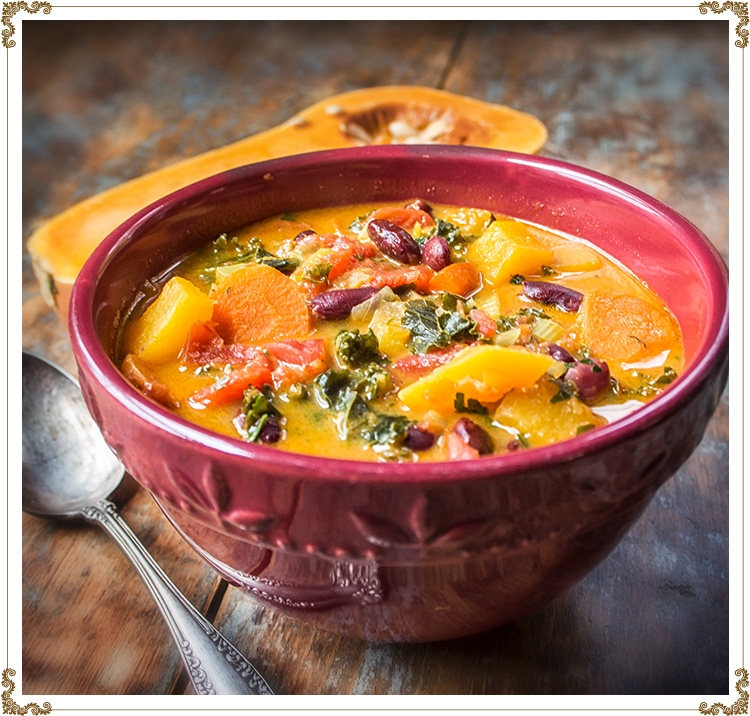 Recipe photo Indian Soup with Squash and Vegetables
Gluten-free, dairy-free (casein-free), hypotoxic and vegan 
By: Cuisine l'Angélique
