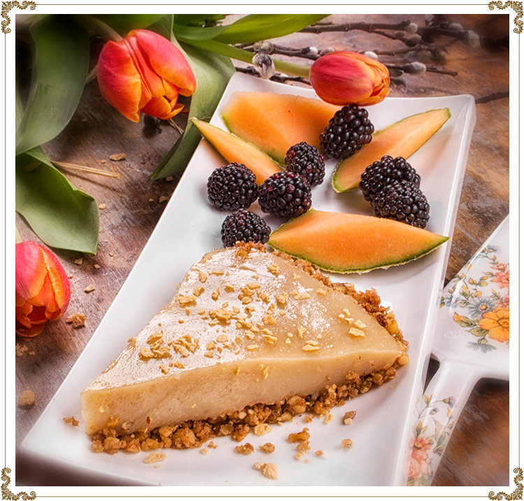 Recipe Maple Syrup Pie with Walnut Crust
Gluten-free, dairy-free (casein-free), hypotoxic and vegan 
By: Cuisine l'Angélique
