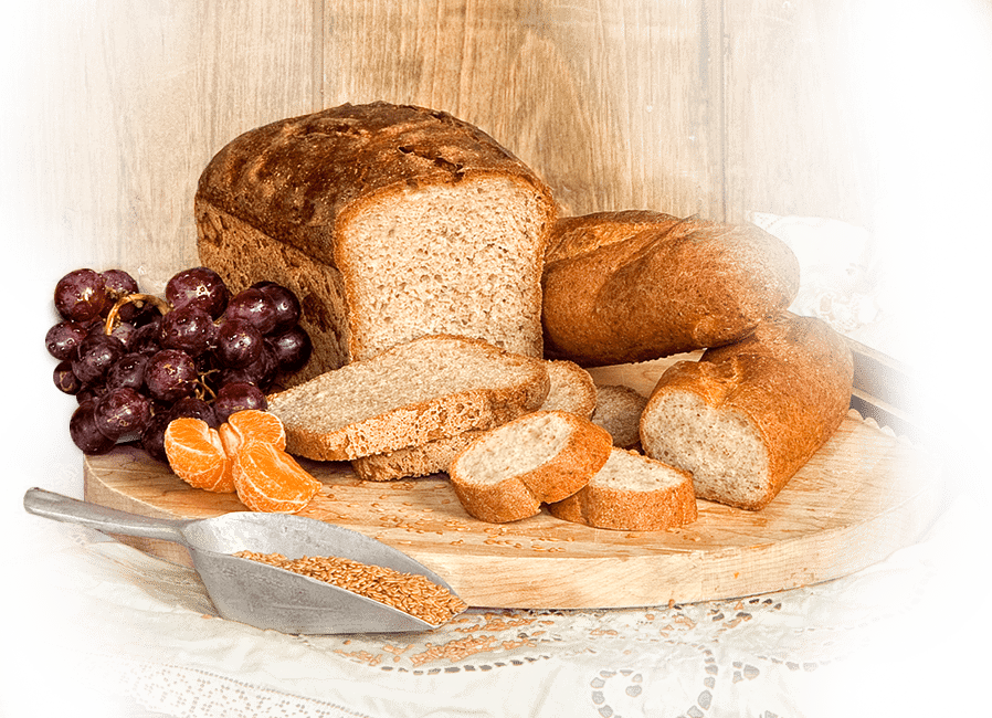 Pain frais sur planche